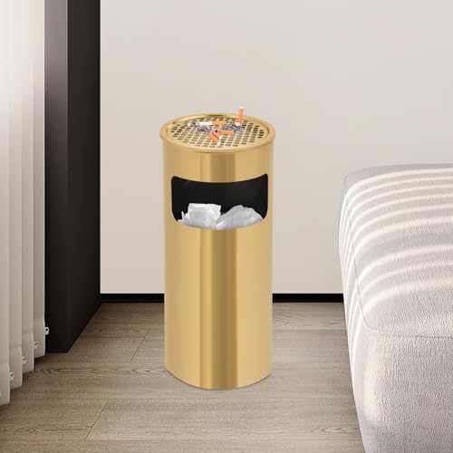 Caneca de basura pequeña dorada 15 litros con tapa oscilante miniatura 2
