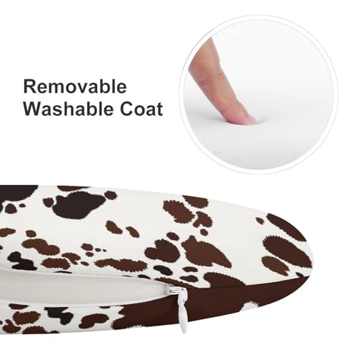 Jojoart Round Seat Cushion Cow Skin Print Animal Soft Memory Foam Chair Pads Non Slip Removable Washable Zipper Chair Cushions For Office Kitchen Dining Room Tatami 15.35In thumb #2