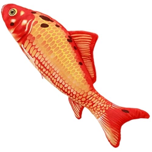 Coussin poisson rouge 3D grand oreiller koi pour canapé de salon