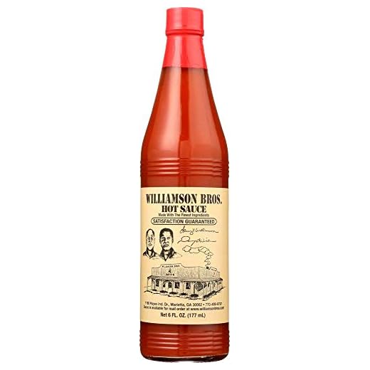 Williamson Bros. Hot Sauce - Aged Red Cayenne Peppers with Distilled Vinegar, Salt, and Xanthan Gum - Add a New Taste to Your Food (6 fl oz)