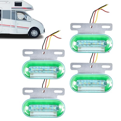 Luces de plantilla LED para remolque, luces de gálibo para camiones | Indicador de luz de posición lateral LED 24V - Luces de posición de camión impermeables y súper luminosas, 4 piezas, para barco