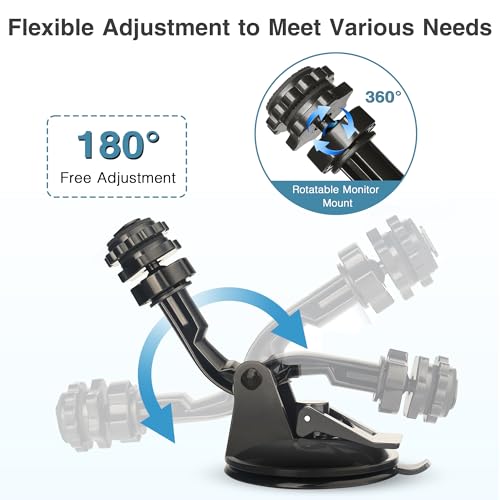 Image of Backup Camera Monitor Mount,(7 /9in)Large Rear View Camera Screen Mounting Bracket,Rv Windshield Suction Cup Holder for Back Up Camera Display Monitor,Car Rearview Reverse Cam Window Mount Kit