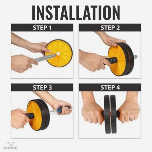 Image of Slovic Abs Roller for Men & Women | Dual Wheel Ab Roller for Core | Gym Equipment for Home Workout | Durable Abs Exercise Equipment