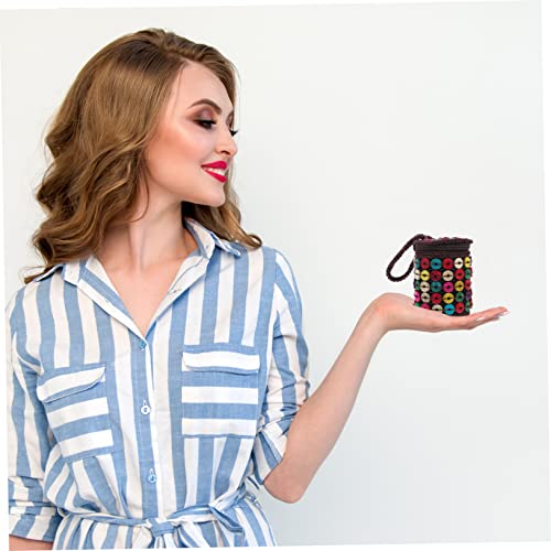 1pc Coconut Shell Beaded Bag Handmade Weaving Purse for Beach Stylish Decorated Shoulder Bag for Storing Cellphone Material Creative Zipper Design4