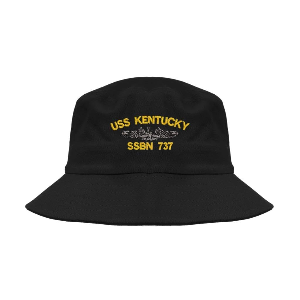 USS Kentucky SSBN 737 Military Embroidered Bucket hat Black