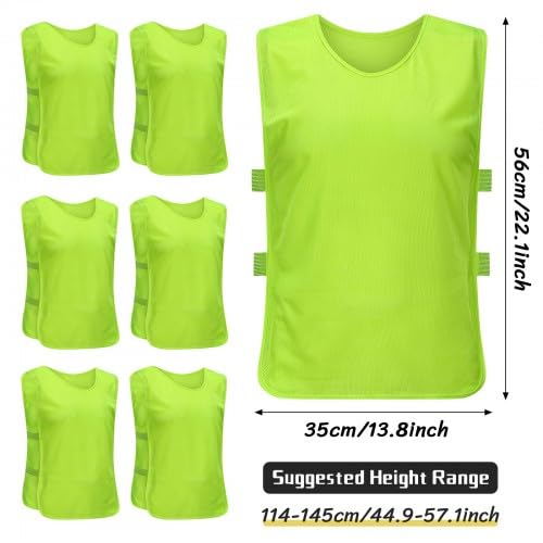 Pettorine Calcio Bambini, 6 Pezzi Gilet da Allenamento Calcio, 35x56cm Gilet da Allenamento Calcio, Sports Bibs Gilet Traspirante per Basket, Calcio