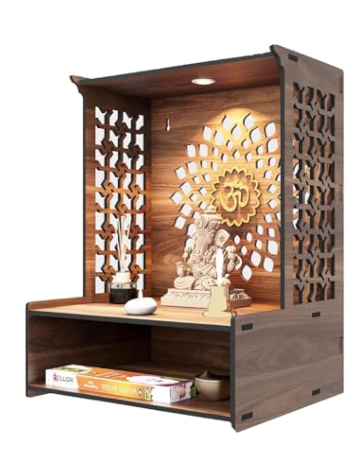 Swastik Design Pooja Mandir for Home Temple