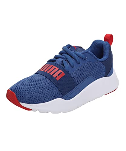 Image of Puma unisex-child Wired PS Galaxy Blue-High Risk Red Running Shoe - 11 UK (36690308)