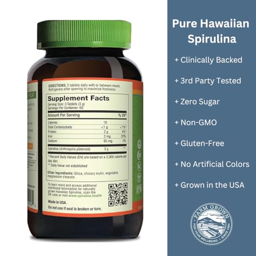 Nutrex 732894010062 Hawaii, Pure Hawaiian Spirulina - 1000 Mg Tablets - Hawaiian Grown Natural, Nutrient Rich Superfood - Immune Support, Detox & Energy – Vegan Complete Protein thumb #1