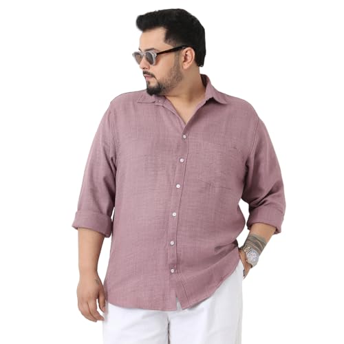 Image of Urbano Plus Men's Linen Blend Full Sleeve Relaxed Fit Casual Solid Shirt