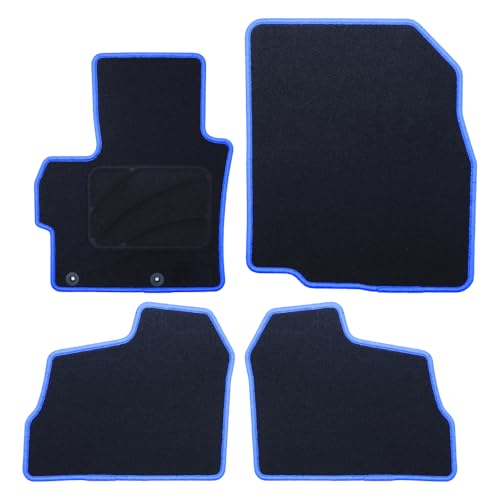 Tappeto Su Misura Mitsubishi Spacestar (2013-2016) (2016-2020) 5Pz Bordatura Blu