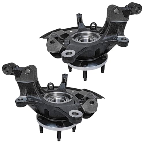Image of Detroit Axle - Front Knuckle & Wheel Bearing Hubs Struts for 2007-2010 Ford Edge Lincoln MKX, 2008 2009 Steering Knuckle & Wheel Bearing Hubs Assembly Ready Struts w /Coil Spring Replacement