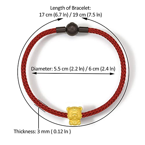 24K Solid Gold Bracelet, Real Pure Gold Jewelry Charm Bracelet Dainty Lucky Chinese Zodiac Tiger Chain for Women Men Girlfriend2