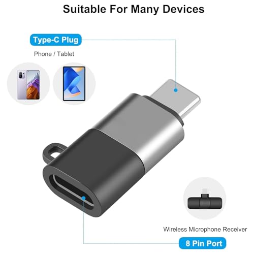 Image of Light-ning toType C Earphone Converter, Type C Male to Light-ning Female Aluminum Alloy Portable Audio Adapter for iPhone /ipad Light-ning, Supports Music, Calls, Audio, Charging, Earphones