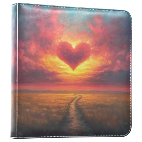 Álbum de Fotos Scrapbook Autoadhesivo DIY con Forma de Corazón 3 Anillos 40 Páginas 8x10 para Memorias miniatura 1