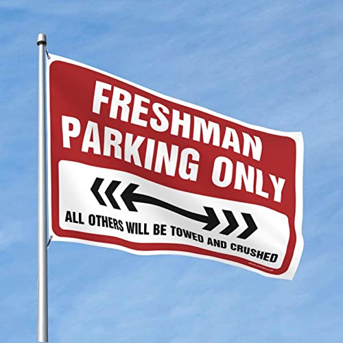 Bandera College Freshman Parking Only para decoración de cueva de hombres 152x244 cm