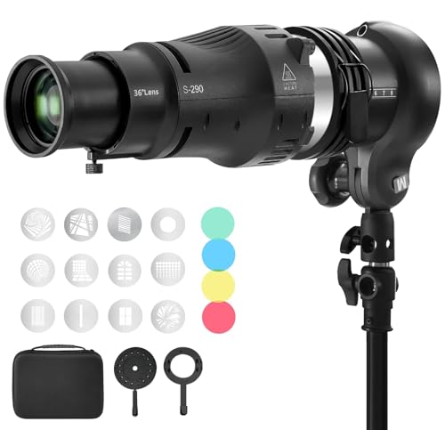 WELLMAKING Profoto Mount Optical Snoot Conical S-290 Kit. Adjustable Focus,