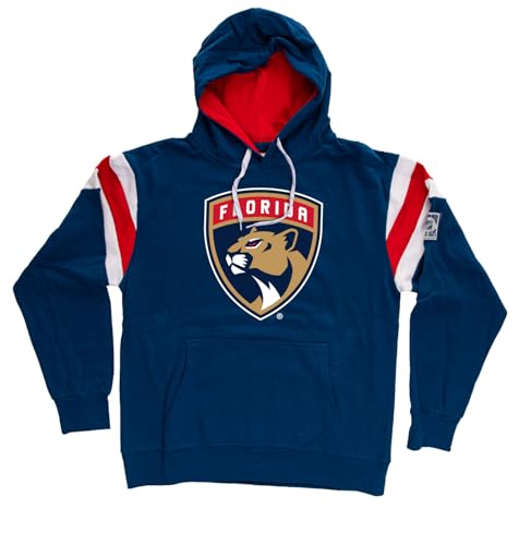 Calhoun NHL Surf & Skate Mens Varsity Retro Style Pullover Hoodie – The Coastal Collection (X-Large, Florida Panthers)