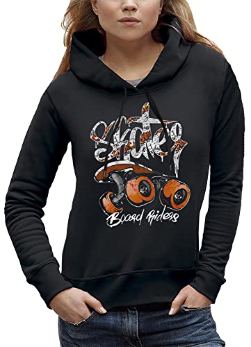Sweat à capuche skate orange femme pour session en skatepark