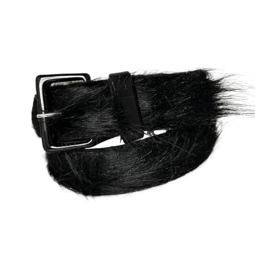 RICHTRUE Fluffy Fuzzy Fur Belt Therian Y2k Streetwear Cheetah Leopard Belt 2000s Vintage Grunge Accessories