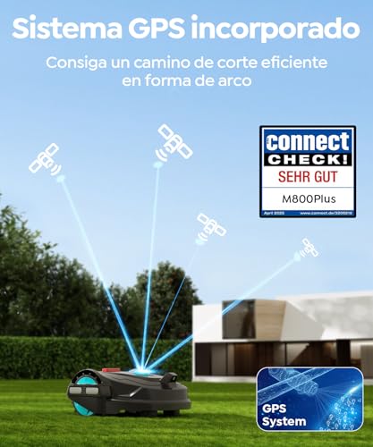 YARDCARE M800Plus Robot Cortacésped sin Cable Perimetral, 800 m², Posicionamiento GPS + Visión IA, Robot Cortacésped sin Cables, Modo de Corte en U, Detección de 150 Obstáculos, Carga Automática, App - imagen 2