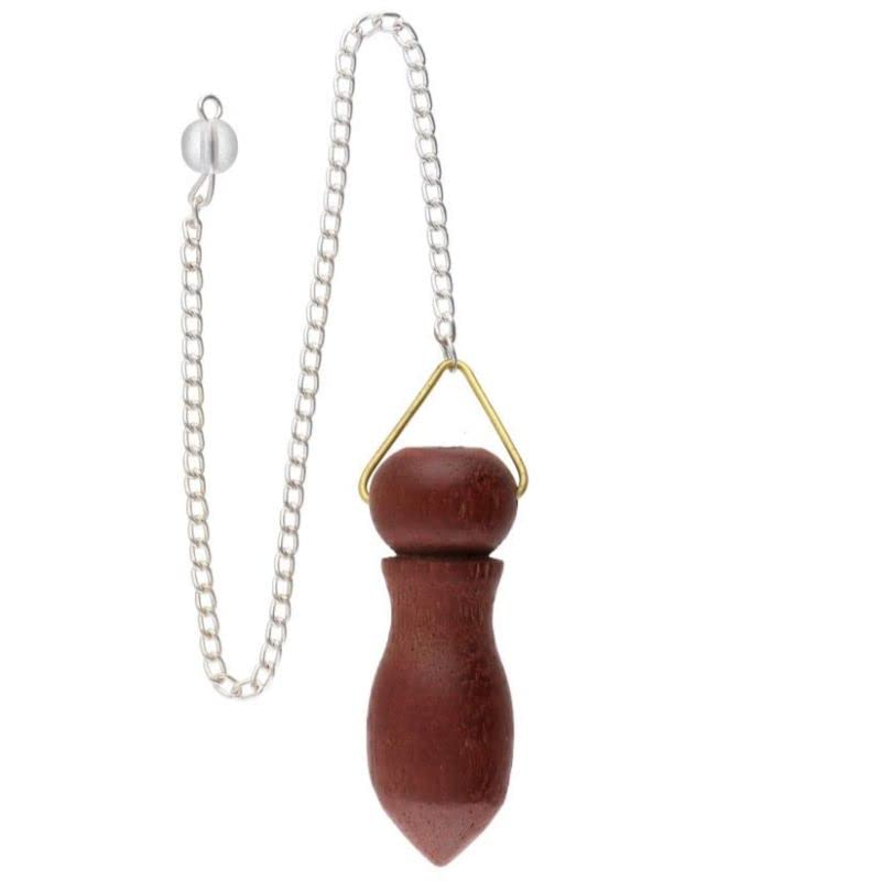 Péndulo Egipcio de Madera Radiestesia con Esfera Tallado a Mano Armonizador de Energía Chakras