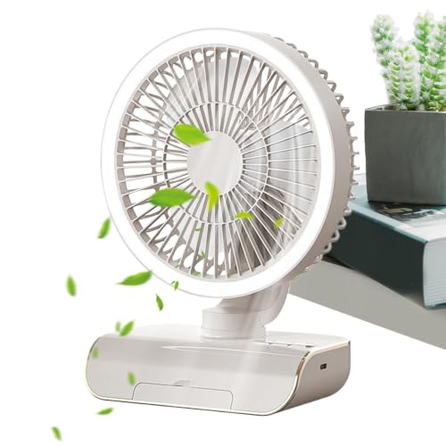 Ventilateur main rechargeable 5 vitesses avec oscillation et télécommande sans fil - 2