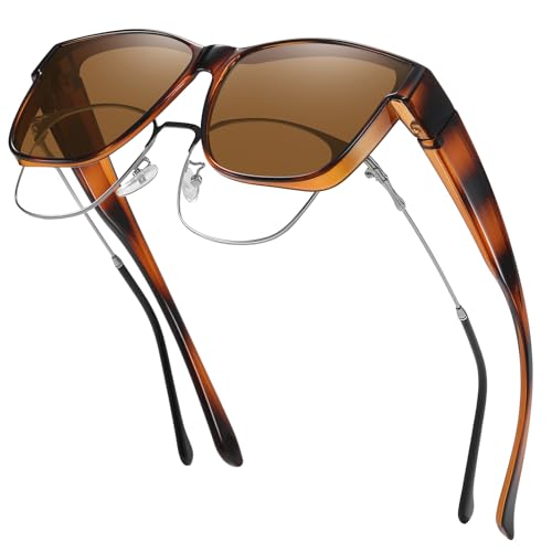 Image of GEGURI Polarized Sunglasses Fit Over Glasses for Men Women, Oversized Square Sun Glasses UV400 Protection Shades