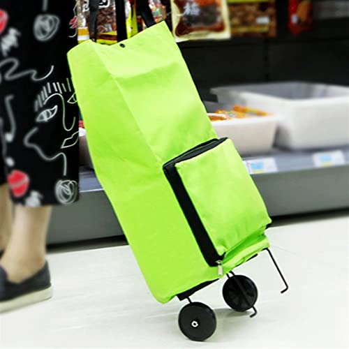 LICHUAN Einkaufstrolley mit Rollen, faltbar, große Kapazität, Grün – Bild 4