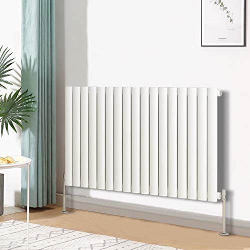 Blümme Single Oval Column Horizontal Designer Radiator 600x1003mm White