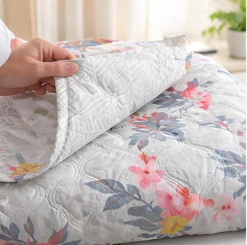 Image of MITUL AC Comforter for Double Bed Or Single Bed Ultrasoft AllSeason Polyster Dohar Duvet Light Wight (RED Flower Design, Single Bed)