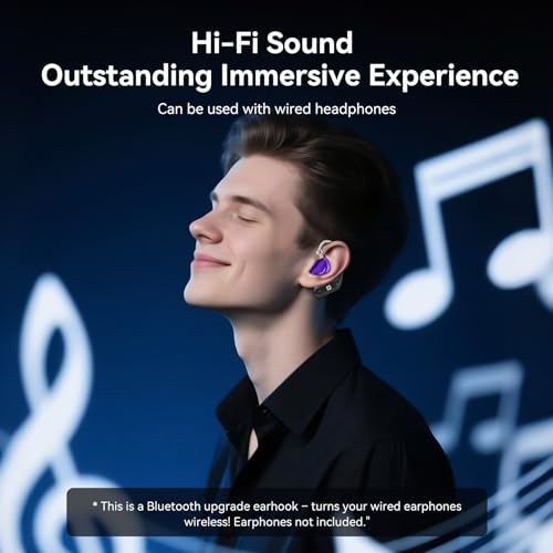 Image of KBEAR BT15 PRO IEM Bluetooth Adapter, Bluetooth 5.4 Module, Waterproof Ear Hook Extra Long Battery Life Wireless Cable, 0.78MM 2-Pin Cable for KZ ZST /ZSTX /EDX /ES4 /AS10 IEM