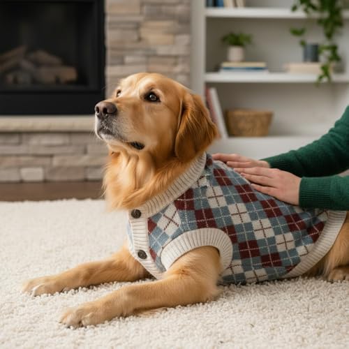 Knit Cardigan Sweater for Dogs and Cats Button Front Pet Outfit Warm Winter Apparel for Small Medium Large Pets Daily Wear Gift#1 XS - Image 3