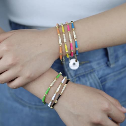 Pulseras boho de cuentas multicolor elásticas para regalar en bodas 4