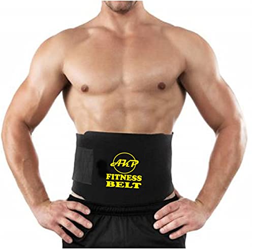 AKP Sweat Waist Trimmer Yoga Wrap Weight Loss Fat Burner Slimming Belt for Men and Women (Black) (Free Size)