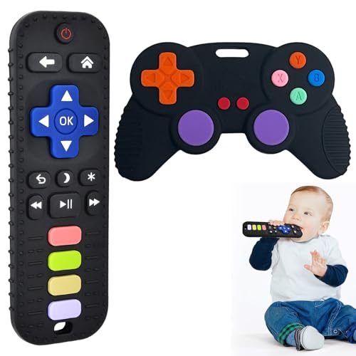 Image of Silicone Teething Toys for Babies 3-6 Months, Teethers for Babies 6-12 Months, Remote Control Teething Toy, Sensory Toy for Baby, Baby Chew Toys for Teething Relief
