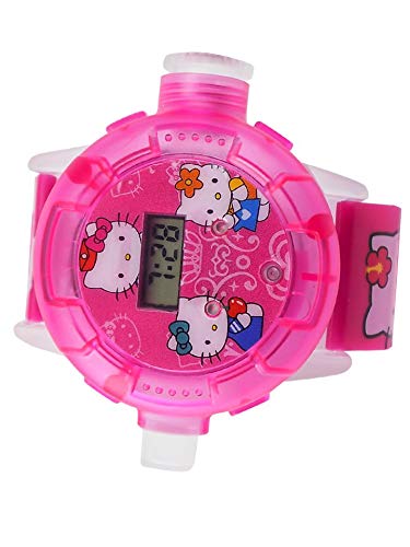 Relógio Digital Infantil Personagens Rosa Projetor Orizom