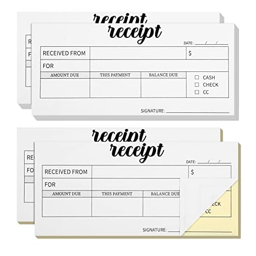 4 Pieces Receipt Books Carbonless Pocket Size Receipt Book with Copies 6 x 2.8 Inch Carbon Copy Notepad Carbonless Copy Invoice Book Carbon Receipt Booklet for Boutique Business Supplies