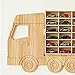 Wasaiggon Wood Toy Car Display Rack, Holds 42 Diecast Cars Model Car Display Case 1/64 Scale Toy Cars Organizer Freestanding or Wall-Mounted Toy Car Storage Cabinet