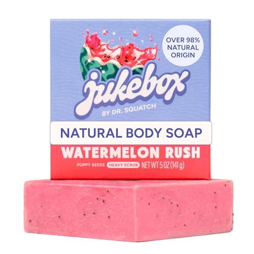 JUKEBOX Natural Womens Bar Soap Creamy Lather Shower & Bath Soap Crafted Using Cold Process With Natural Oils No Harsh Ingredients Watermelon Rush 5oz