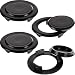 Produktbild Frienda 4 Packungen 2 Zoll Tisch Schirm Loch Ring und Kappen Satz für Outdoor Terrasse Schirm Stecker Standard Größe (Schwarz)