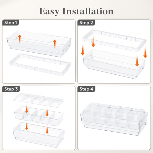 Lifewit Chilled Condiment Containers with Lids, Plastic Taco Bar Serving Set for Party with 5 Containers, Ice Garnish Tray for Mimosa Bar Supplies, Clear Serving Platter for Fruit, Salad, Snack #5