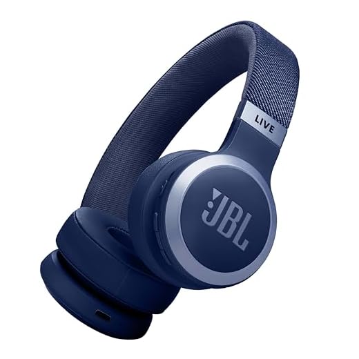 JBL Live 670NC Wireless On-Ear Headphones with Noise Cancelling Technology and up to 65 hours Battery Life, in Blue