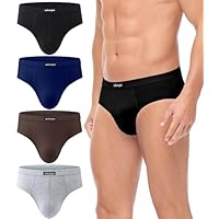 wirarpa Unterhosen Herren Slip Baumwolle Männer Slips Atmungsaktiv Unterwäsche 4er Pack Mehrfarbig Größe L