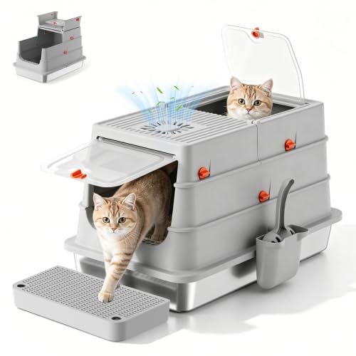 Extra Large Enclosed Stainless Litter Box