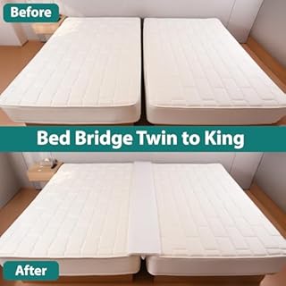 Selectico 12" Extra Wide Split King Gap Filler for Adjustable Bed, Bed Bridge Twin to King Converter with Washable Cover, Close The Gap (0-3"),White