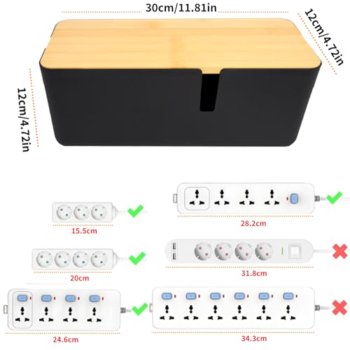 Boite cache cable multiprises fini les fils emmêlés noirs