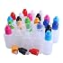 NANSHINE 50PCS 10ML LDPE Plastic Liquid Water Tip dropper Squeezable Eye Dropper Empty Bottles with Child Resistant Cap Bottles + Mixing Color Caps + Tips+Funnel