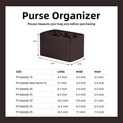 Dgaz Silk Purse Organizer Insert Fits Lv Speedy 16/20/25/30/35/45 Bags，Silky Smooth Bag Organizer，Luxury Handbag & Tote Shaper（Global Brown，Sp30） #TOP4