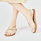 Veittes Frauen Slide Sandalen - Freizeitsandalen mit geflochtenen Zehenringen und Kreuzriemen.(2208001,GD/MF,42)